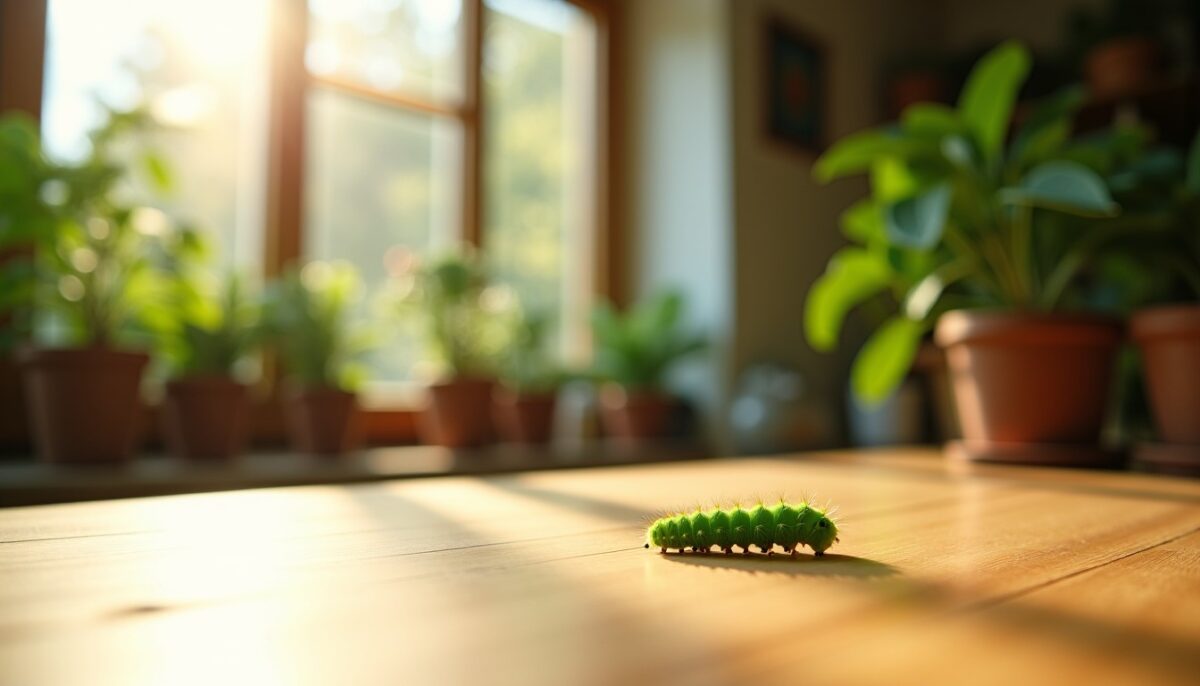 Petite chenille à la maison : intrus mite ou invité venu du jardin ?