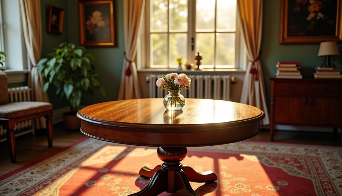 Tutoriel créatif : redonnez vie à votre table ronde en bois ancien grâce au DIY