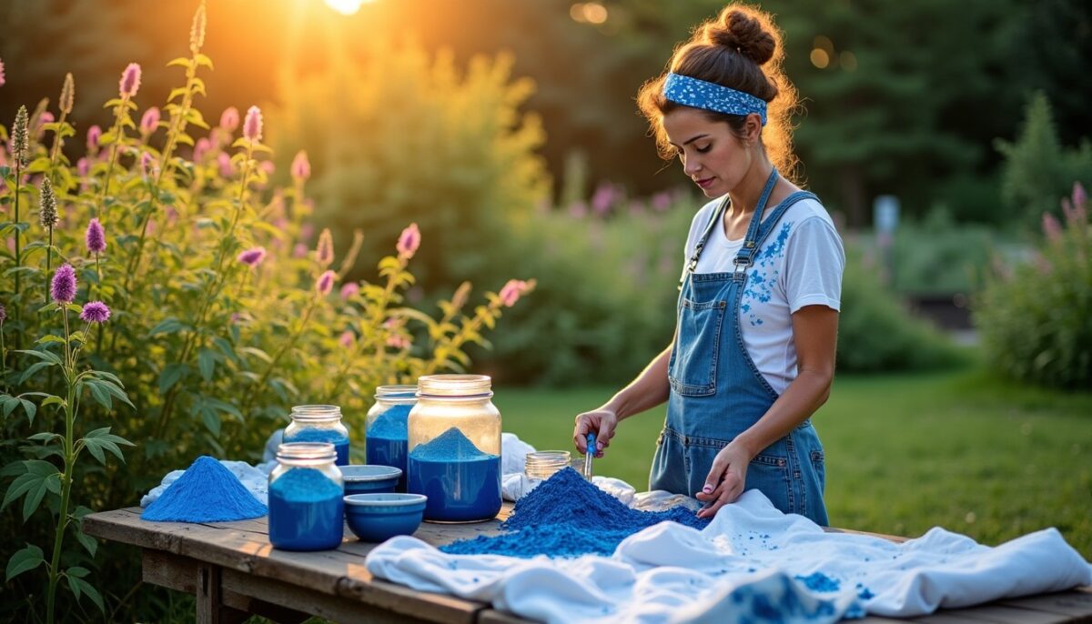 Teinture bleue naturelle : guide complet des plantes, recettes et méthodes pour colorer vos textiles